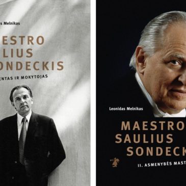 The set of two monographs “Maestro Saulius Sondeckis Vol. 1, Conductor and Teacher” and “Maestro Saulius Sondeckis Vol. 2, Capacity of the Personality” (Lithuanian) by Leonidas Melnikas can be purchased at the Good Will Foundation