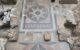 Coloured terrazzo floor of the Bimah of the Great Synagogue of Vilna Photo: Jon Seligman, Israel Antiquities Authority