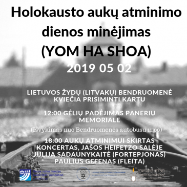 Kviečiame Jus į Holokausto aukų pagerbimo dienos renginius