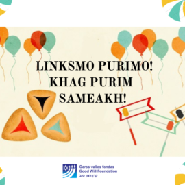 Geros valios fondas sveikina visus su Purim švente!