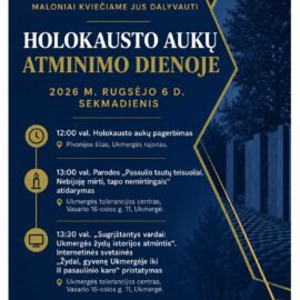 Rugsėjo 6 d. Holokausto aukų atminimo dienos renginiai Ukmergėje