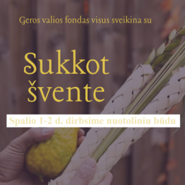 Geros valios fondas visus sveikina su Sukkot švente!